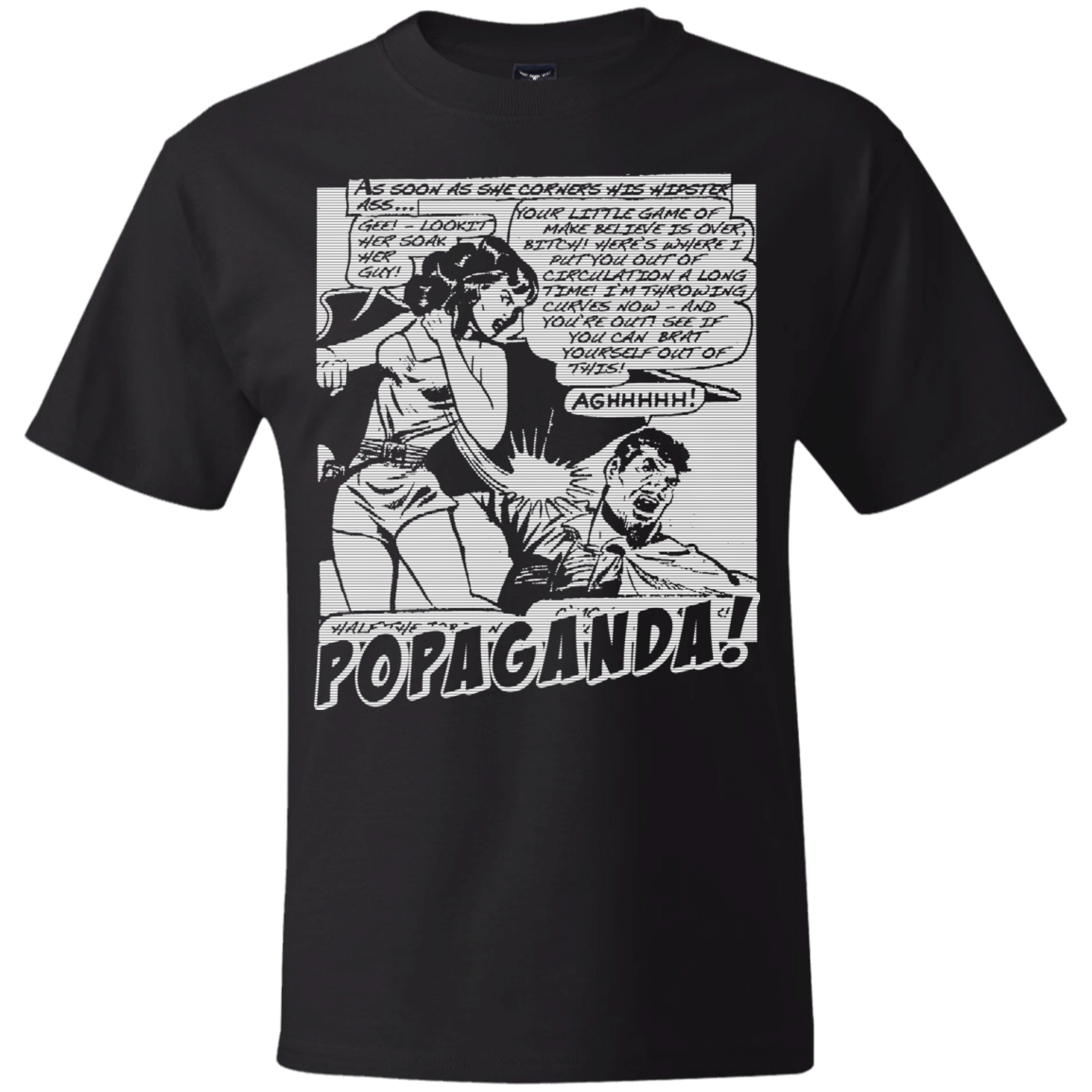 Pop Art Vintage Comics Lichtenstein Style - Popaganda 07 B&W Tee&Tank Men/Unisex Pimamour