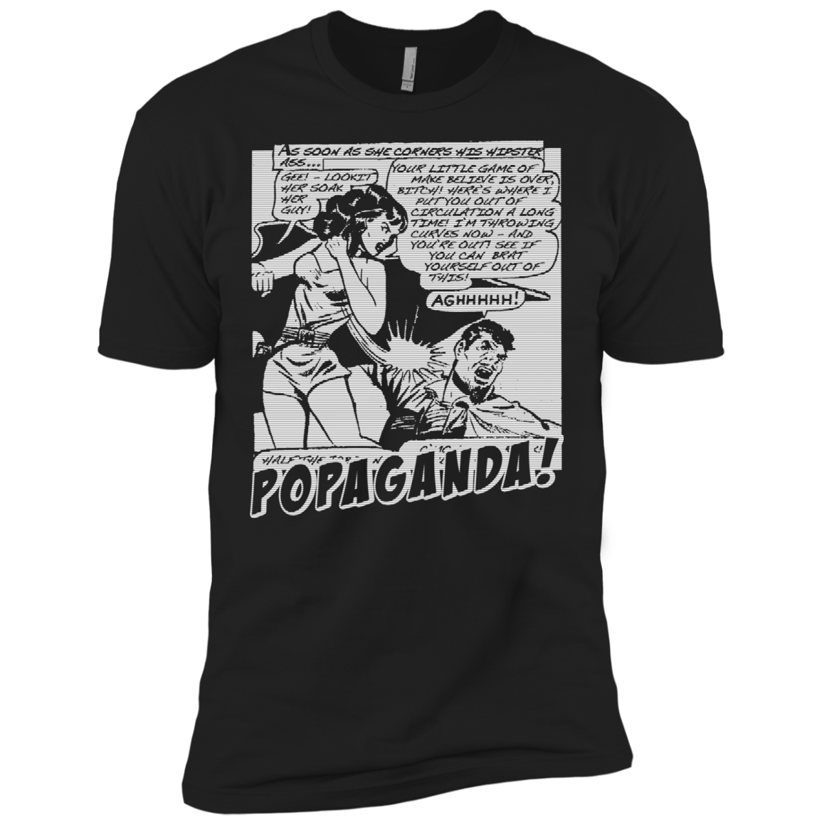 Pop Art Vintage Comics Lichtenstein Style - Popaganda 07 B&W Tee&Tank Men/Unisex Pimamour