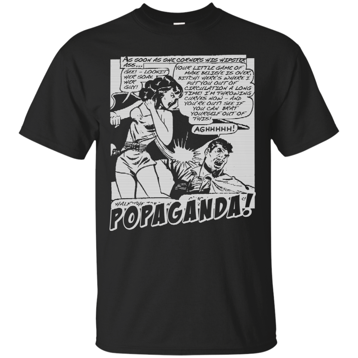 Pop Art Vintage Comics Lichtenstein Style - Popaganda 07 B&W Tee&Tank Men/Unisex Pimamour