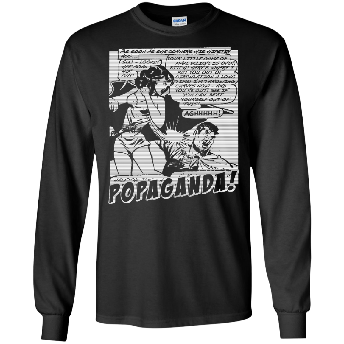 Pop Art Vintage Comics Lichtenstein Style - Popaganda 07 B&W Tee&Tank Men/Unisex Pimamour