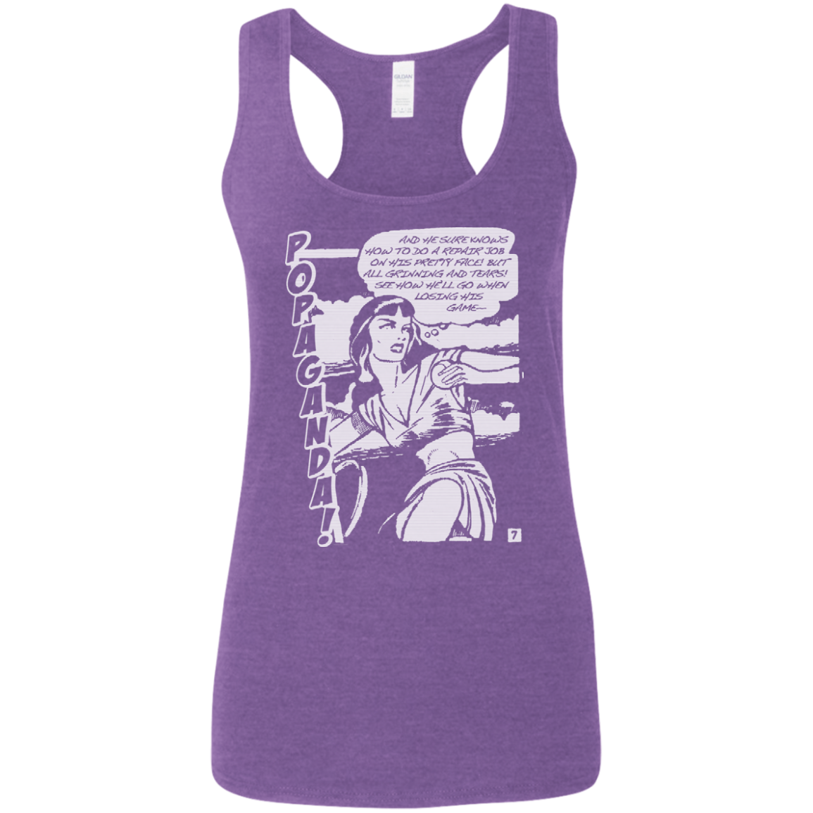 Pop Art Vintage Comics Lichtenstein Style - Popaganda 08 B&W Tee&Tank Lady Pimamour