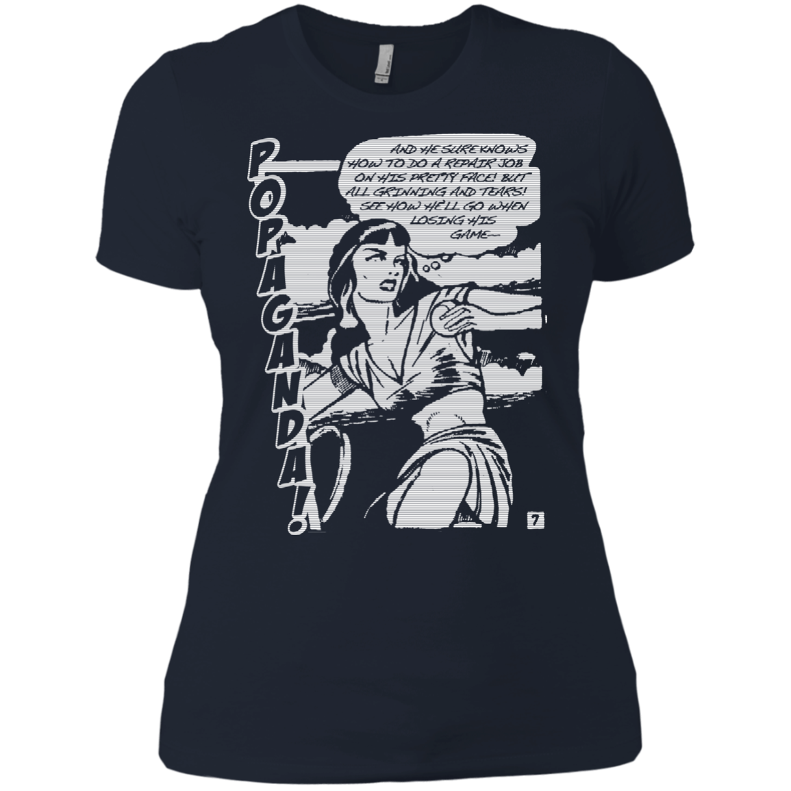 Pop Art Vintage Comics Lichtenstein Style - Popaganda 08 B&W Tee&Tank Lady Pimamour
