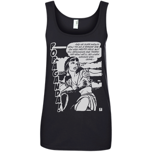 Pop Art Vintage Comics Lichtenstein Style - Popaganda 08 B&W Tee&Tank Lady Pimamour