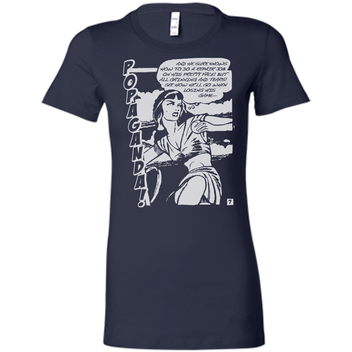 Pop Art Vintage Comics Lichtenstein Style - Popaganda 08 B&W Tee&Tank Lady Pimamour