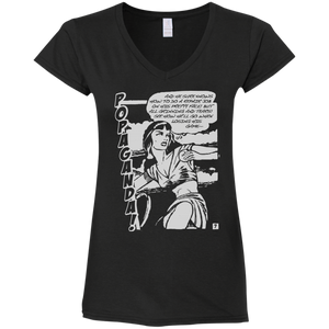 Pop Art Vintage Comics Lichtenstein Style - Popaganda 08 B&W Tee&Tank Lady Pimamour