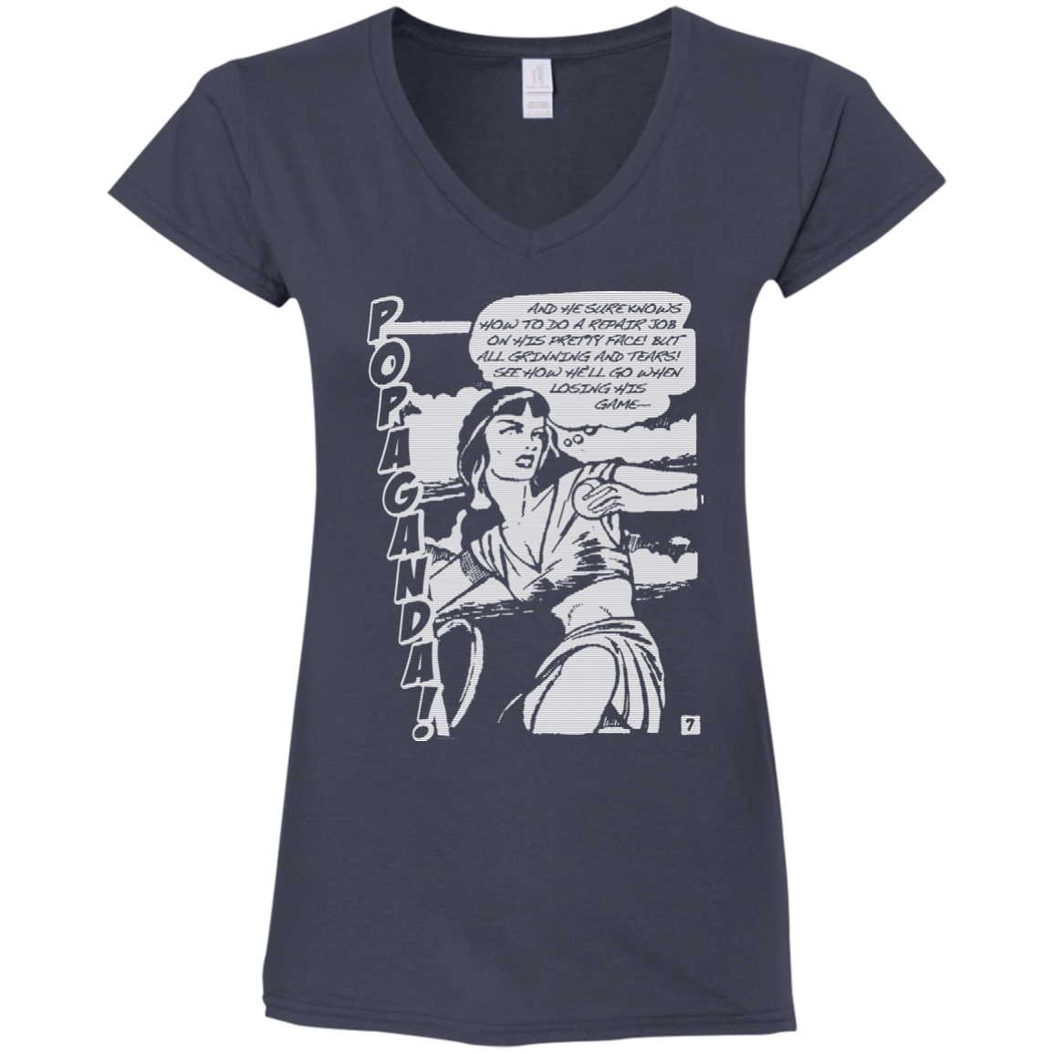 Pop Art Vintage Comics Lichtenstein Style - Popaganda 08 B&W Tee&Tank Lady Pimamour