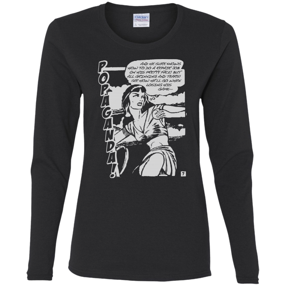 Pop Art Vintage Comics Lichtenstein Style - Popaganda 08 B&W Tee&Tank Lady Pimamour