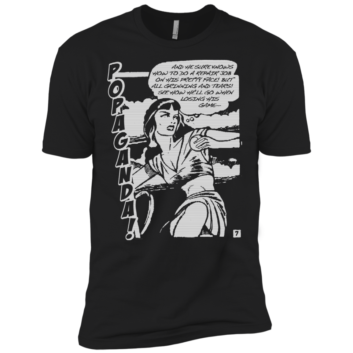 Pop Art Vintage Comics Lichtenstein Style - Popaganda 08 B&W Tee&Tank Men/Unisex Pimamour