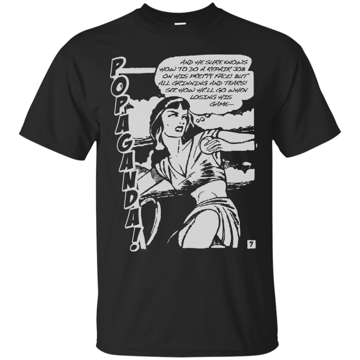 Pop Art Vintage Comics Lichtenstein Style - Popaganda 08 B&W Tee&Tank Men/Unisex Pimamour