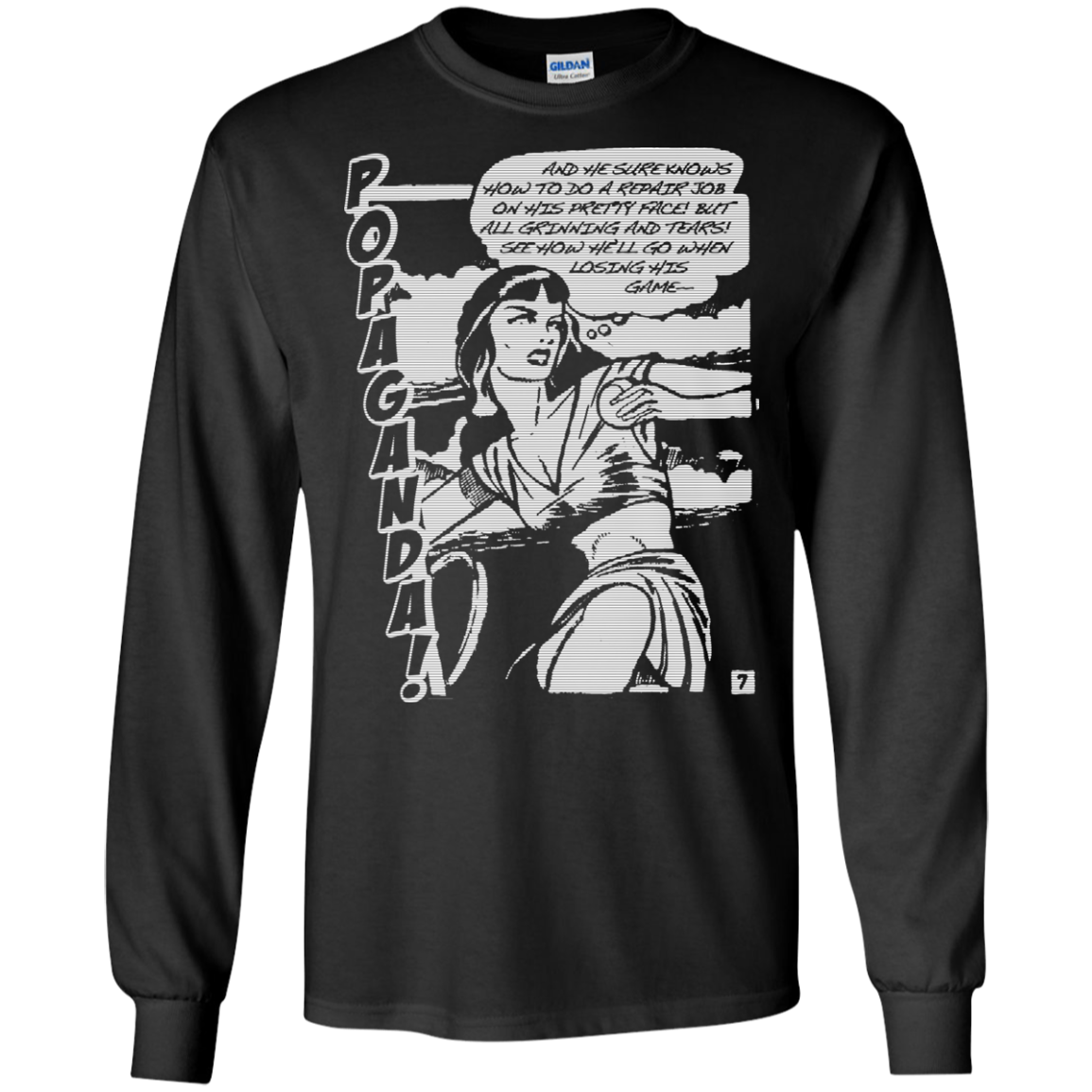 Pop Art Vintage Comics Lichtenstein Style - Popaganda 08 B&W Tee&Tank Men/Unisex Pimamour