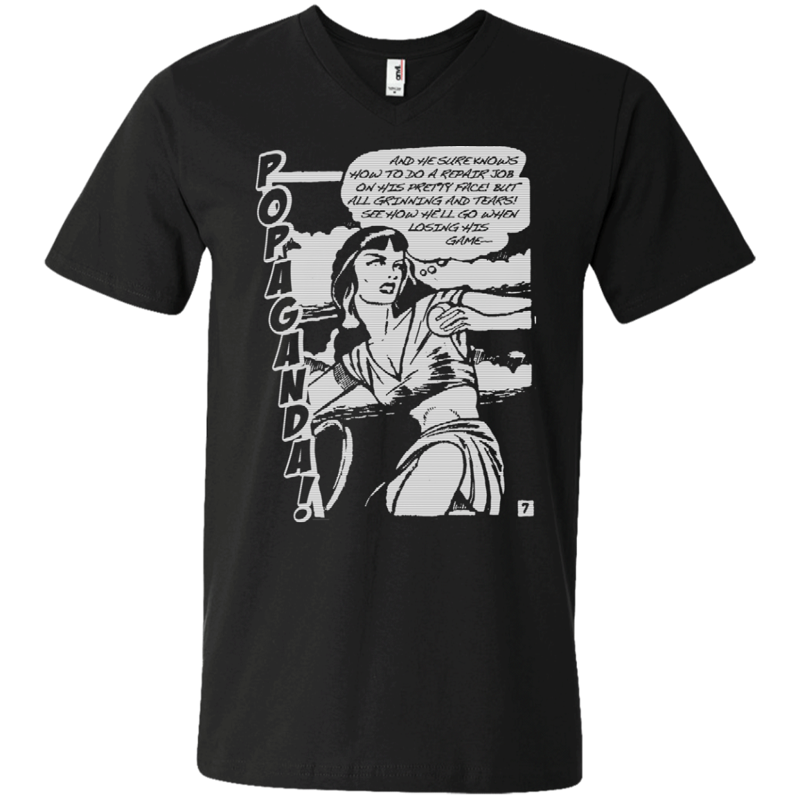 Pop Art Vintage Comics Lichtenstein Style - Popaganda 08 B&W Tee&Tank Men/Unisex Pimamour
