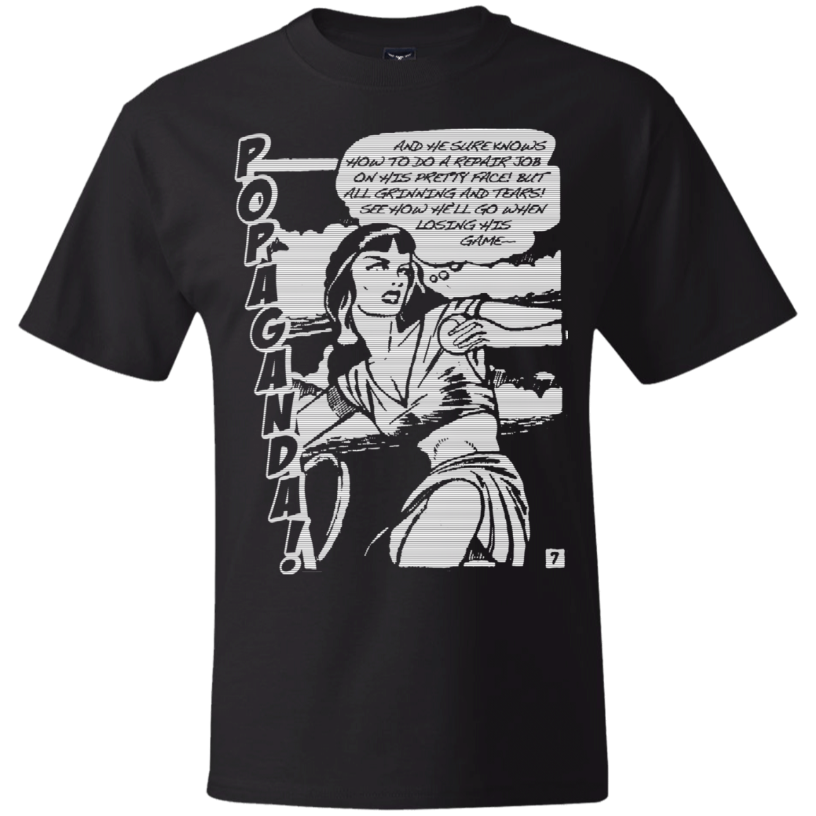 Pop Art Vintage Comics Lichtenstein Style - Popaganda 08 B&W Tee&Tank Men/Unisex Pimamour
