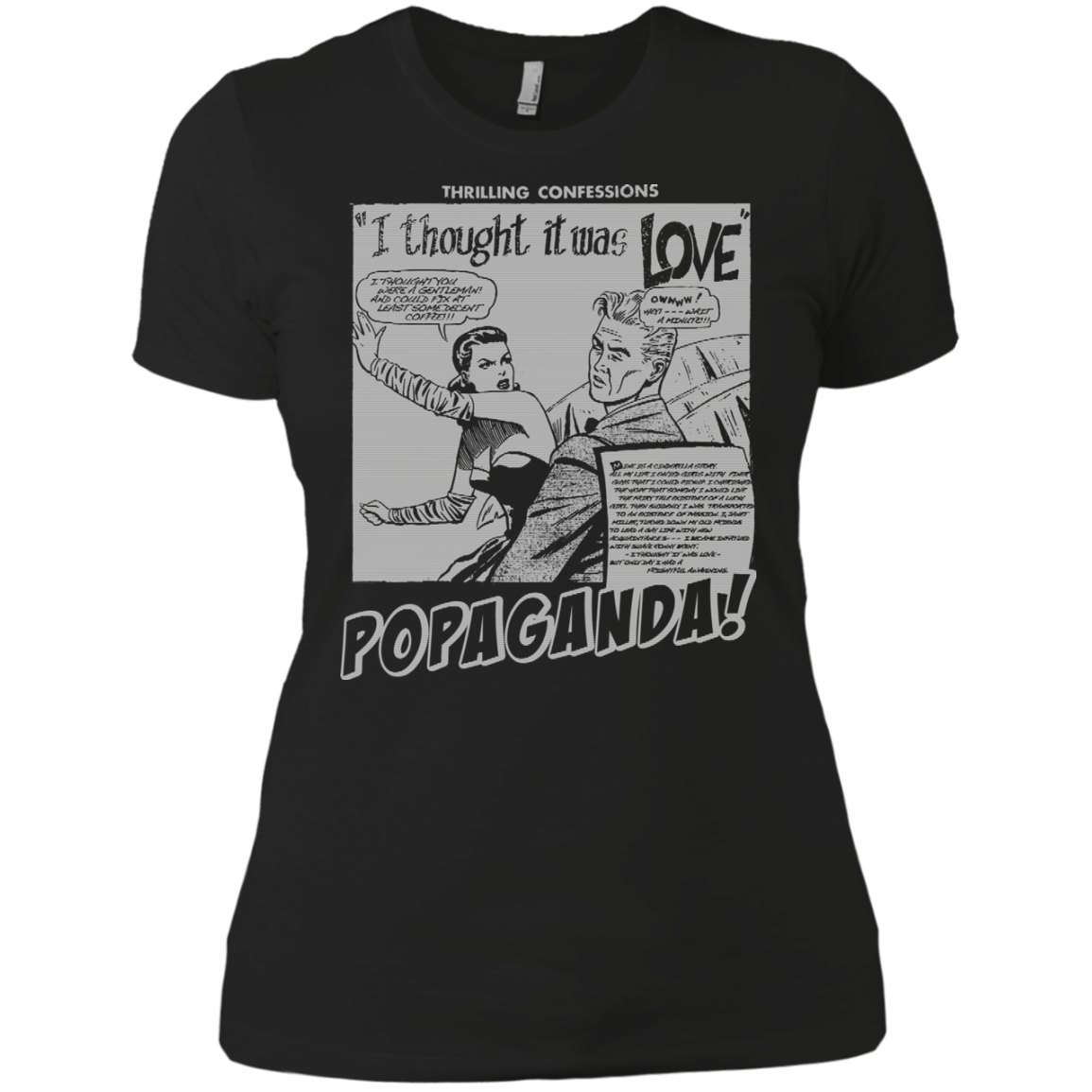 Pop Art Vintage Comics Lichtenstein Style - Popaganda 09 B&W Tee&Tank Lady Pimamour