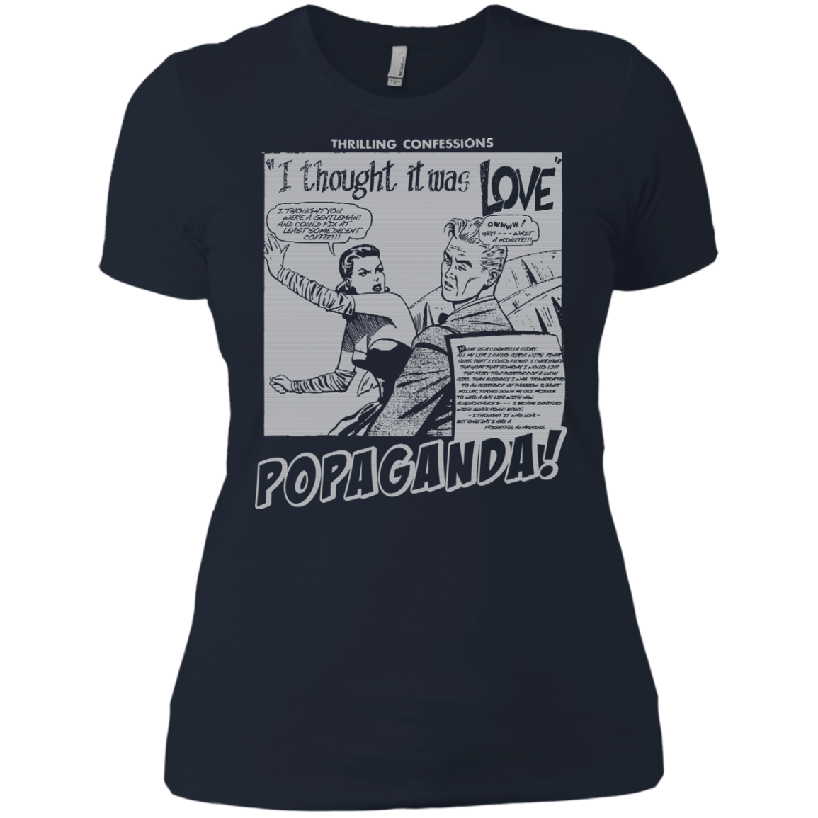 Pop Art Vintage Comics Lichtenstein Style - Popaganda 09 B&W Tee&Tank Lady Pimamour