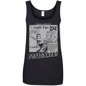 Pop Art Vintage Comics Lichtenstein Style - Popaganda 09 B&W Tee&Tank Lady Pimamour