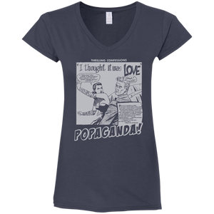 Pop Art Vintage Comics Lichtenstein Style - Popaganda 09 B&W Tee&Tank Lady Pimamour