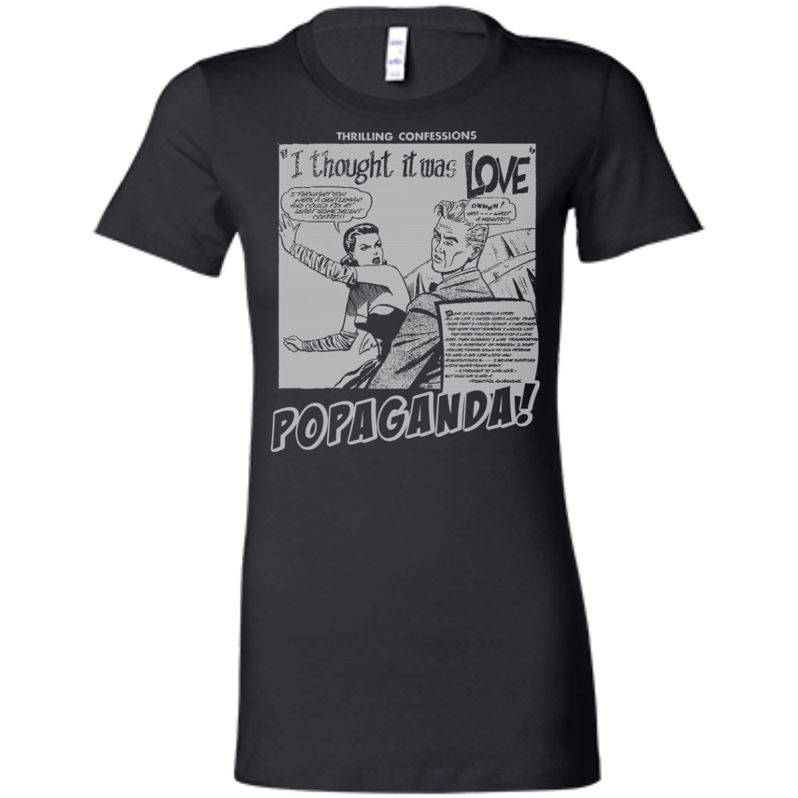Pop Art Vintage Comics Lichtenstein Style - Popaganda 09 B&W Tee&Tank Lady Pimamour