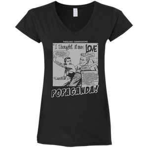 Pop Art Vintage Comics Lichtenstein Style - Popaganda 09 B&W Tee&Tank Lady Pimamour