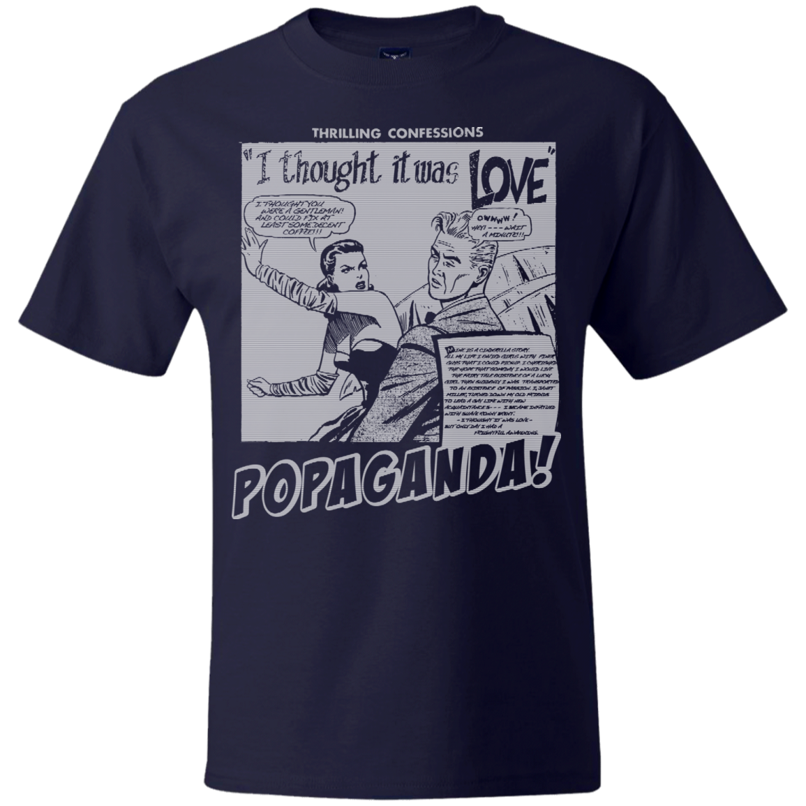 Pop Art Vintage Comics Lichtenstein Style - Popaganda 09 B&W Tee&Tank Men/Unisex Pimamour