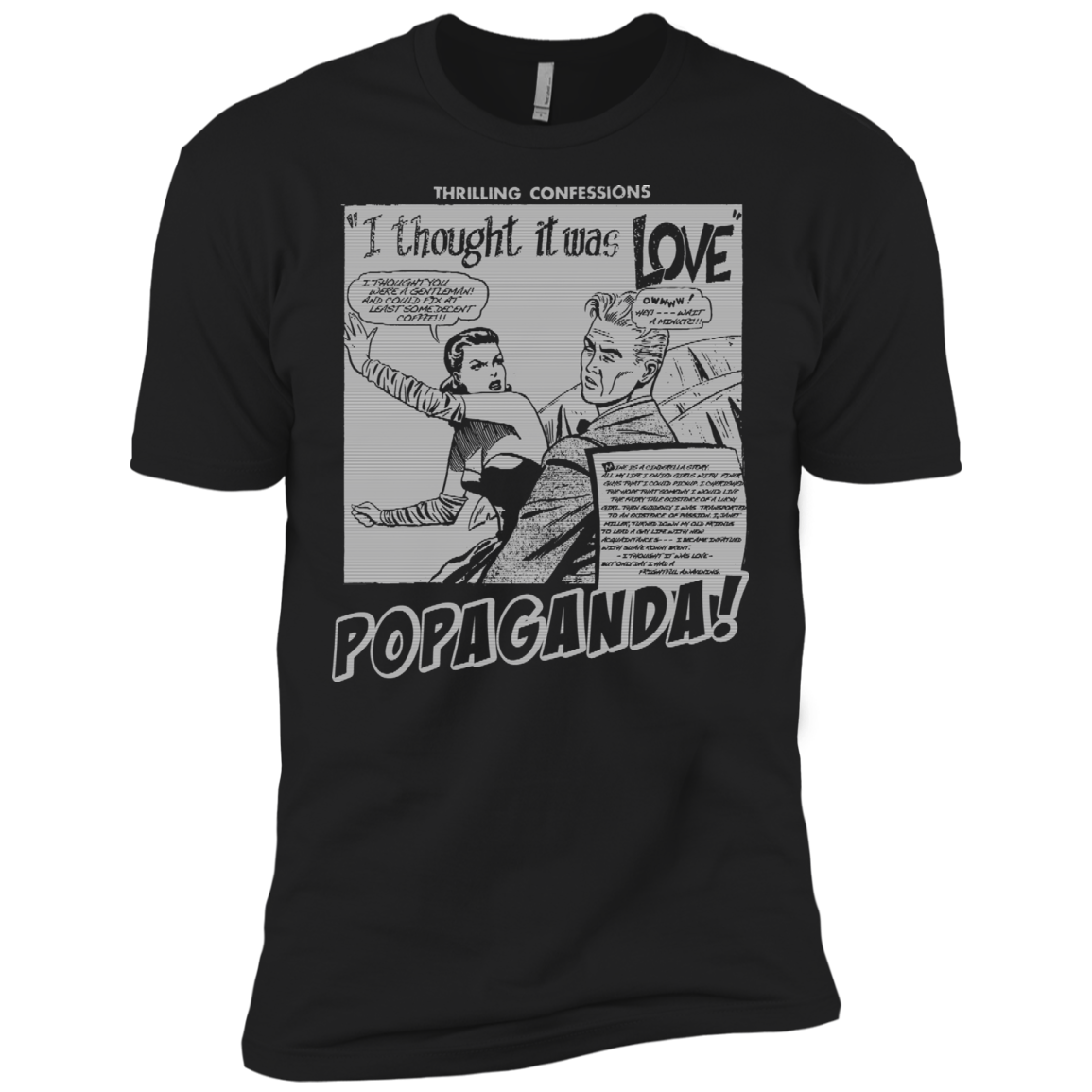 Pop Art Vintage Comics Lichtenstein Style - Popaganda 09 B&W Tee&Tank Men/Unisex Pimamour