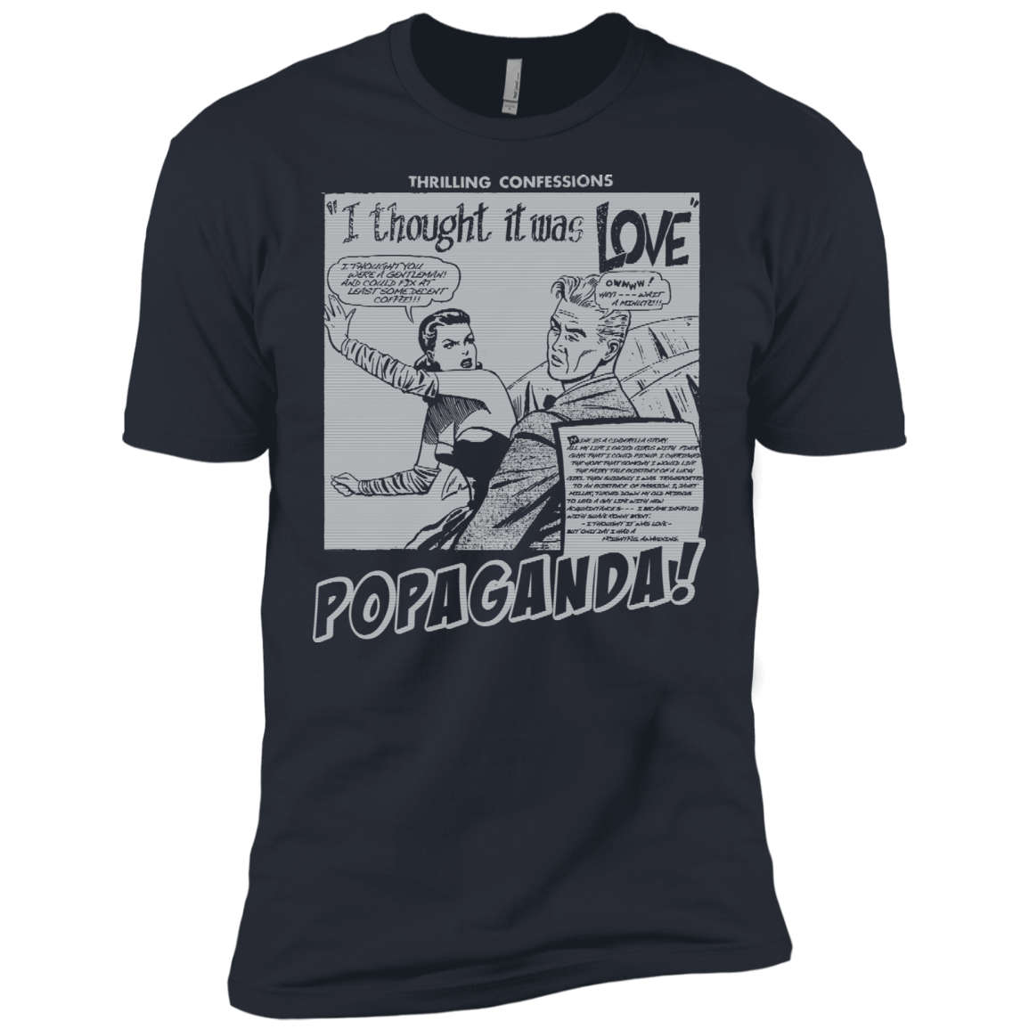 Pop Art Vintage Comics Lichtenstein Style - Popaganda 09 B&W Tee&Tank Men/Unisex Pimamour