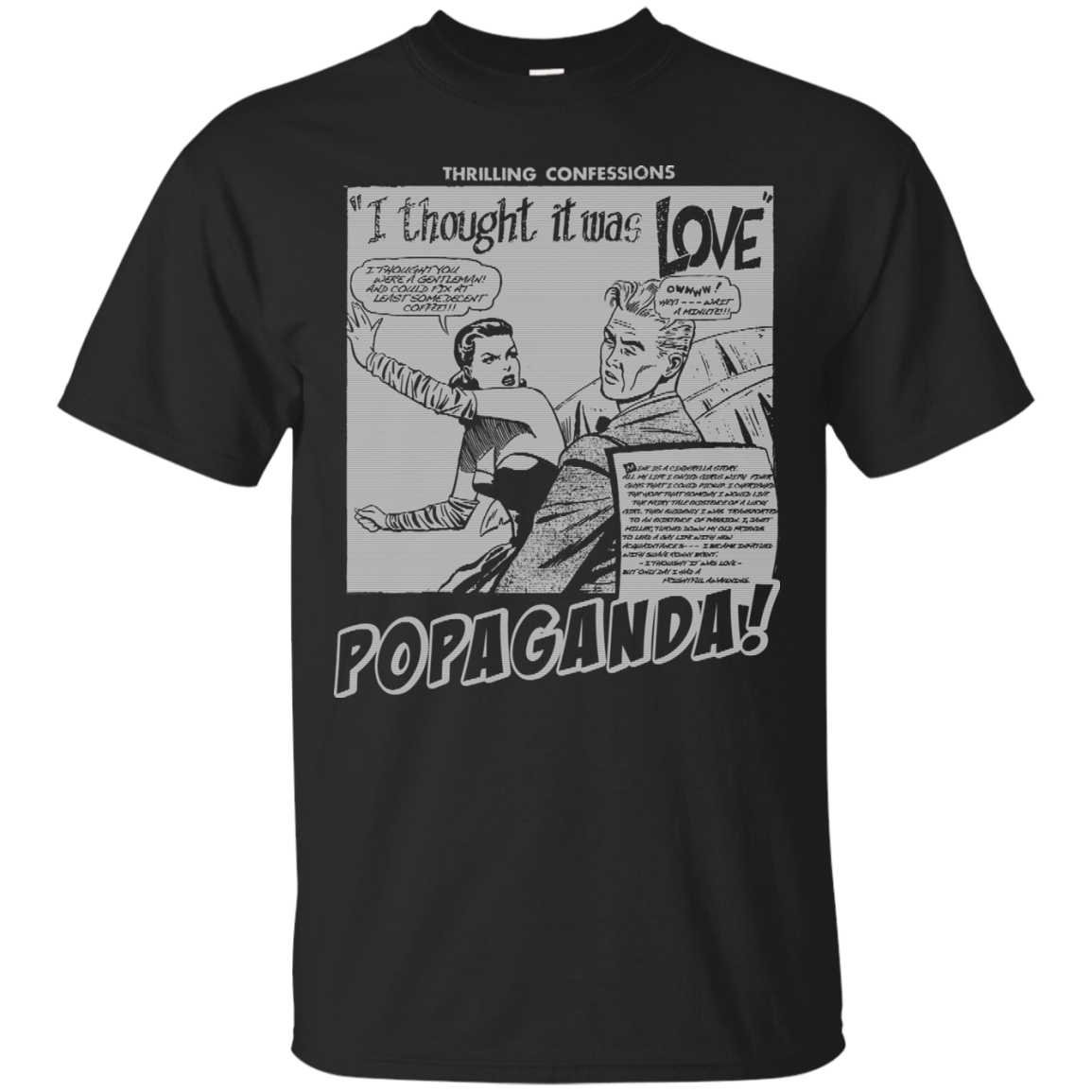 Pop Art Vintage Comics Lichtenstein Style - Popaganda 09 B&W Tee&Tank Men/Unisex Pimamour