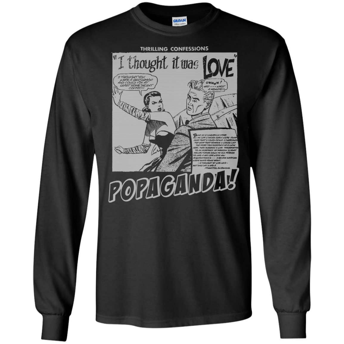 Pop Art Vintage Comics Lichtenstein Style - Popaganda 09 B&W Tee&Tank Men/Unisex Pimamour