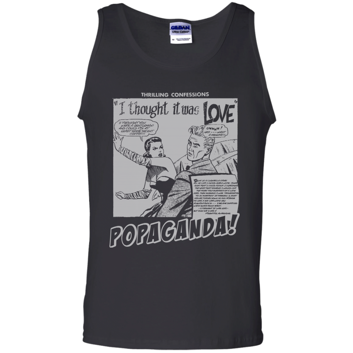 Pop Art Vintage Comics Lichtenstein Style - Popaganda 09 B&W Tee&Tank Men/Unisex Pimamour