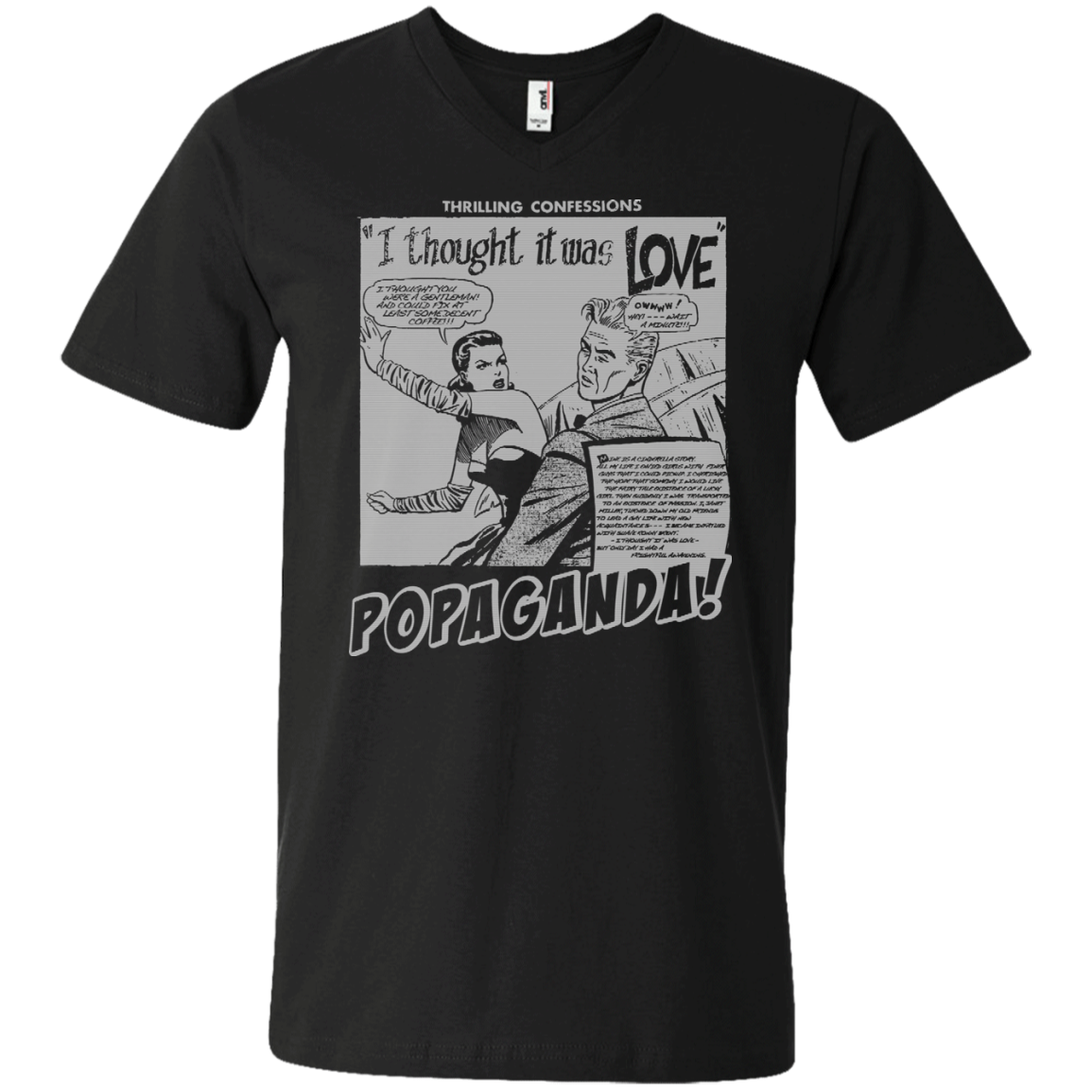 Pop Art Vintage Comics Lichtenstein Style - Popaganda 09 B&W Tee&Tank Men/Unisex Pimamour