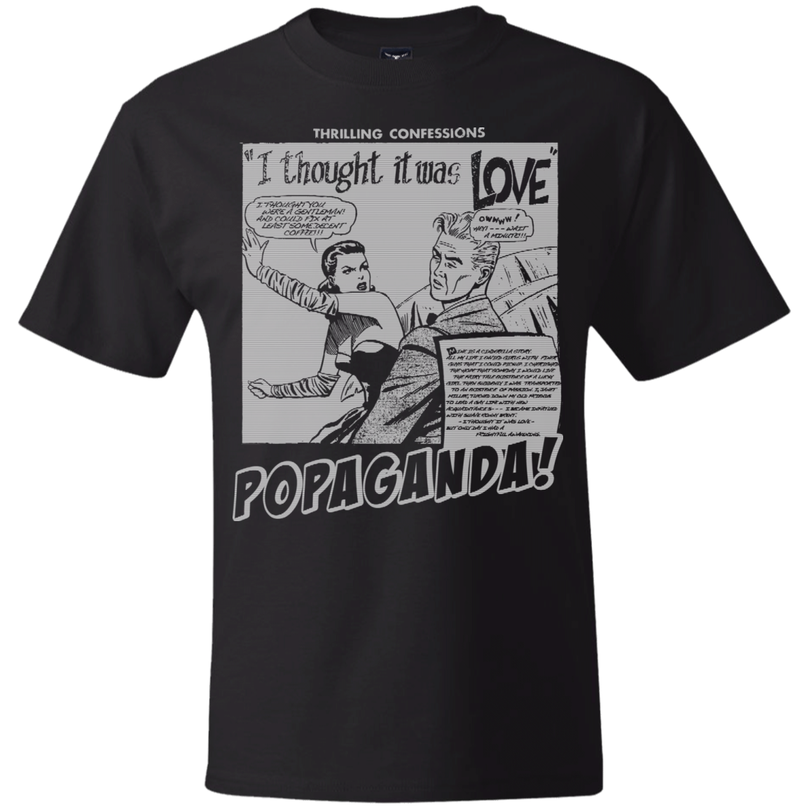 Pop Art Vintage Comics Lichtenstein Style - Popaganda 09 B&W Tee&Tank Men/Unisex Pimamour