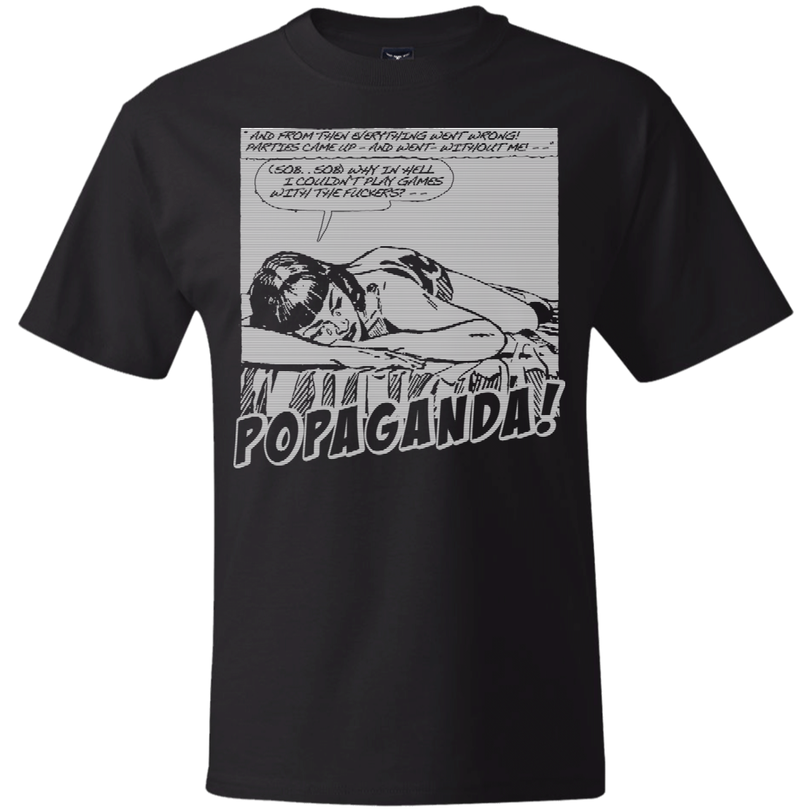 Pop Art Vintage Comics Lichtenstein Style - Popaganda 10 B&W Tee&Tank Men/Unisex Pimamour