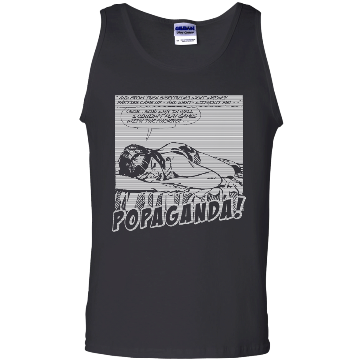 Pop Art Vintage Comics Lichtenstein Style - Popaganda 10 B&W Tee&Tank Men/Unisex Pimamour