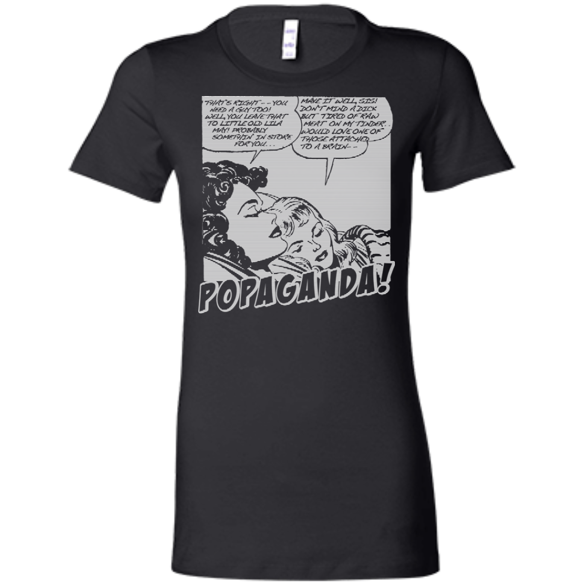 Pop Art Vintage Comics Lichtenstein Style - Popaganda 11 B&W Tee&Tank Lady Pimamour