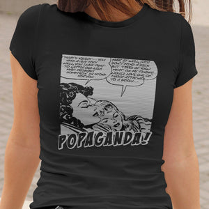 Pop Art Vintage Comics Lichtenstein Style - Popaganda 11 B&W Tee&Tank Lady Pimamour