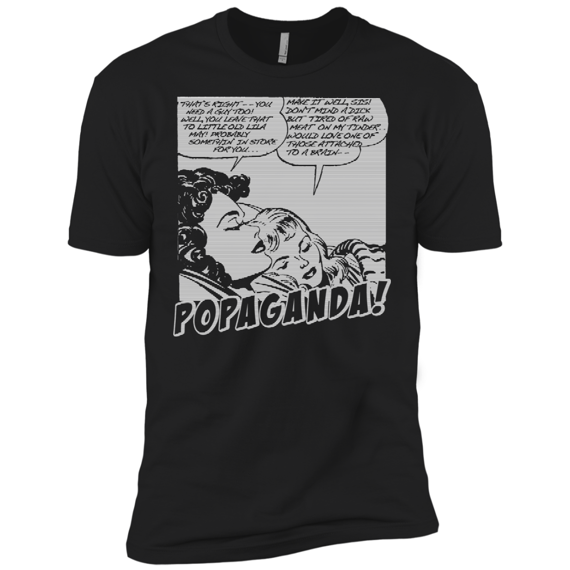 Pop Art Vintage Comics Lichtenstein Style - Popaganda 11 B&W Tee&Tank Men/Unisex Pimamour