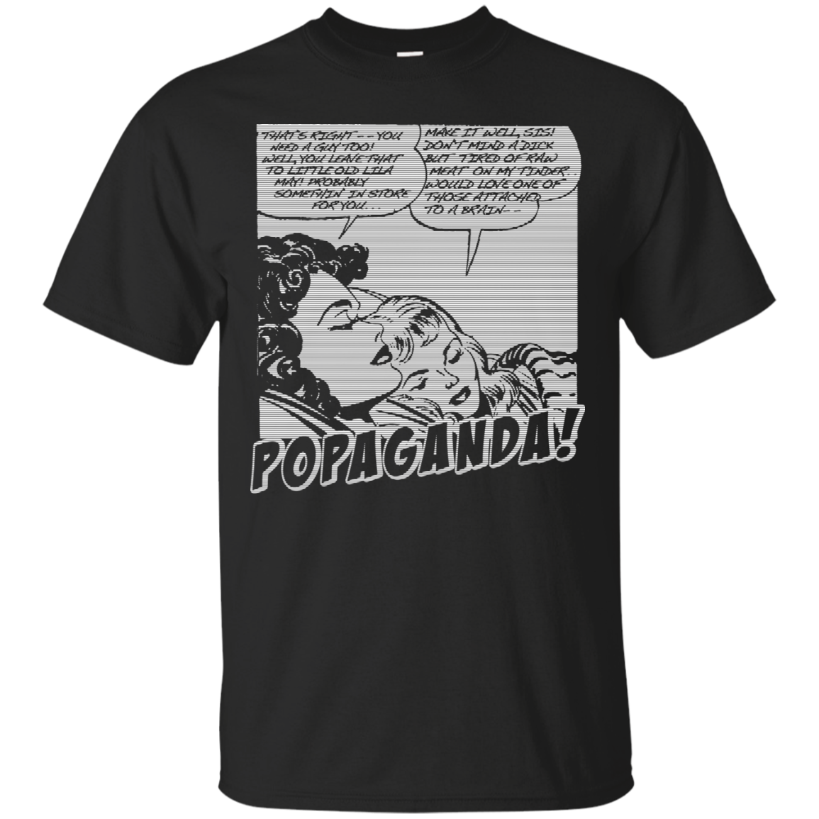 Pop Art Vintage Comics Lichtenstein Style - Popaganda 11 B&W Tee&Tank Men/Unisex Pimamour