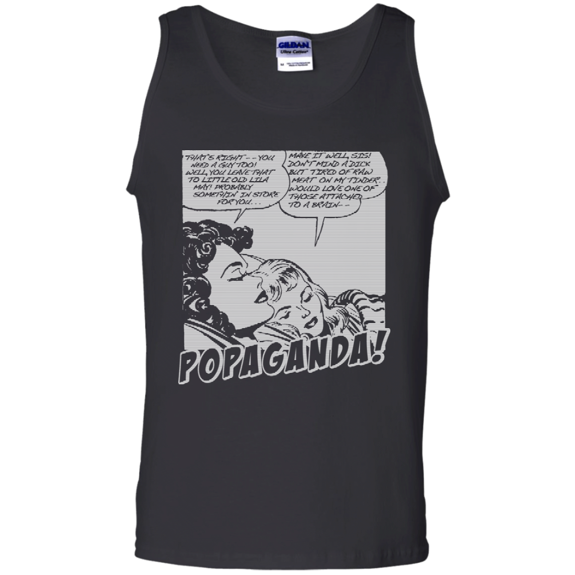 Pop Art Vintage Comics Lichtenstein Style - Popaganda 11 B&W Tee&Tank Men/Unisex Pimamour