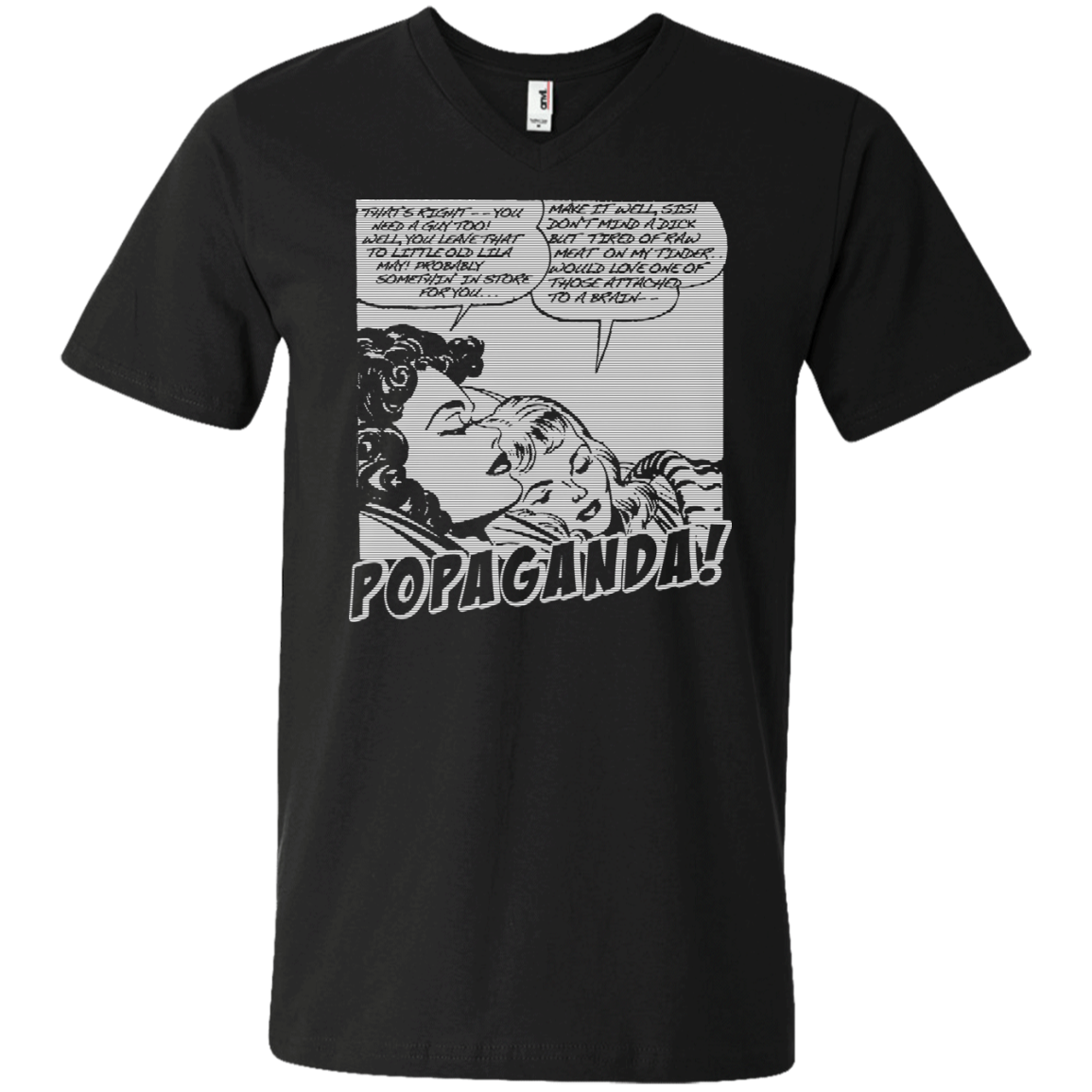 Pop Art Vintage Comics Lichtenstein Style - Popaganda 11 B&W Tee&Tank Men/Unisex Pimamour