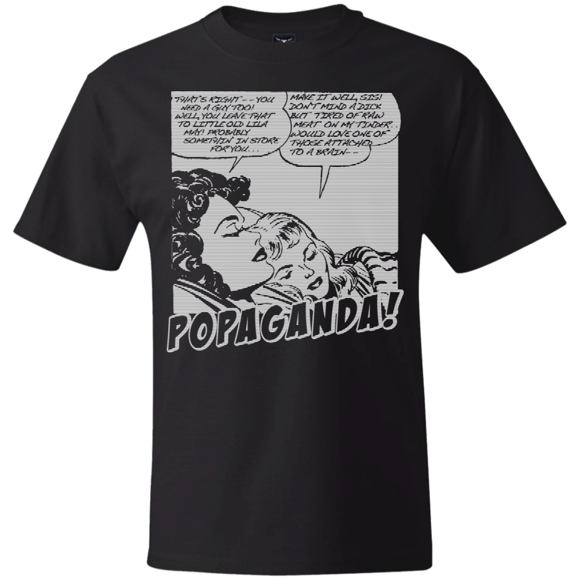 Pop Art Vintage Comics Lichtenstein Style - Popaganda 11 B&W Tee&Tank Men/Unisex Pimamour