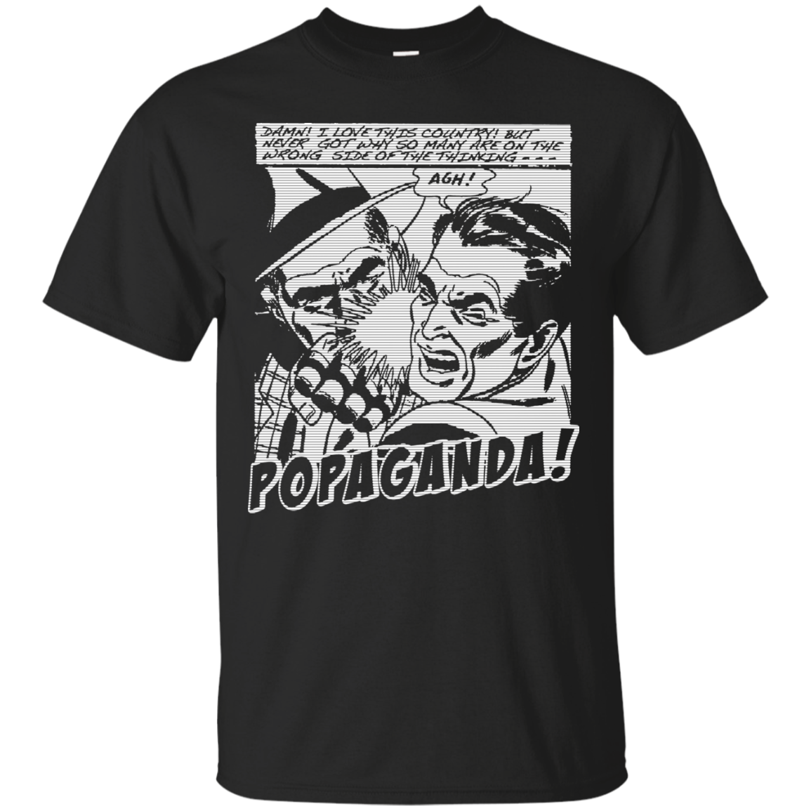 Pop Art Vintage Comics Lichtenstein Style - Popaganda 16 B&W Tee&Tank Men/Unisex Pimamour