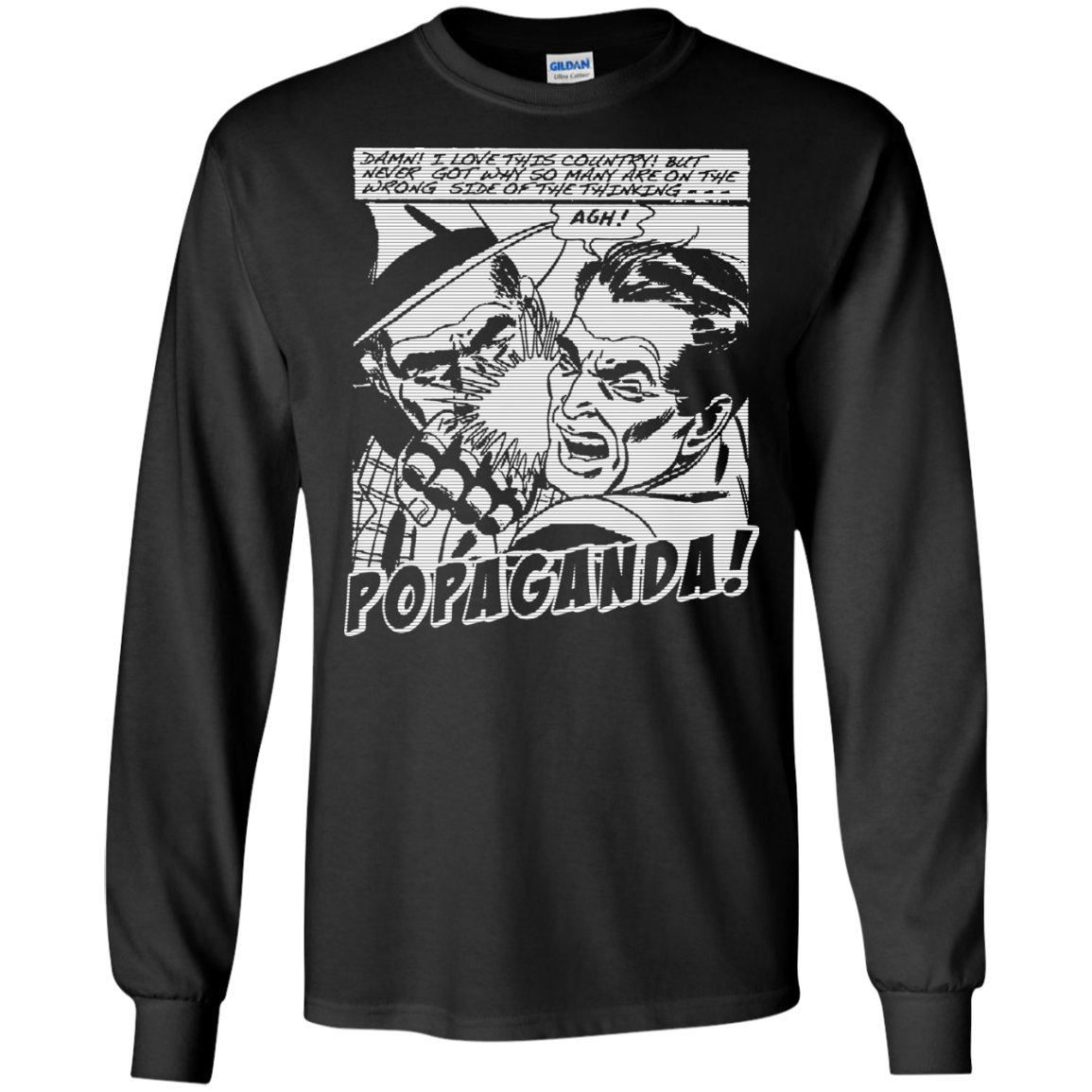 Pop Art Vintage Comics Lichtenstein Style - Popaganda 16 B&W Tee&Tank Men/Unisex Pimamour