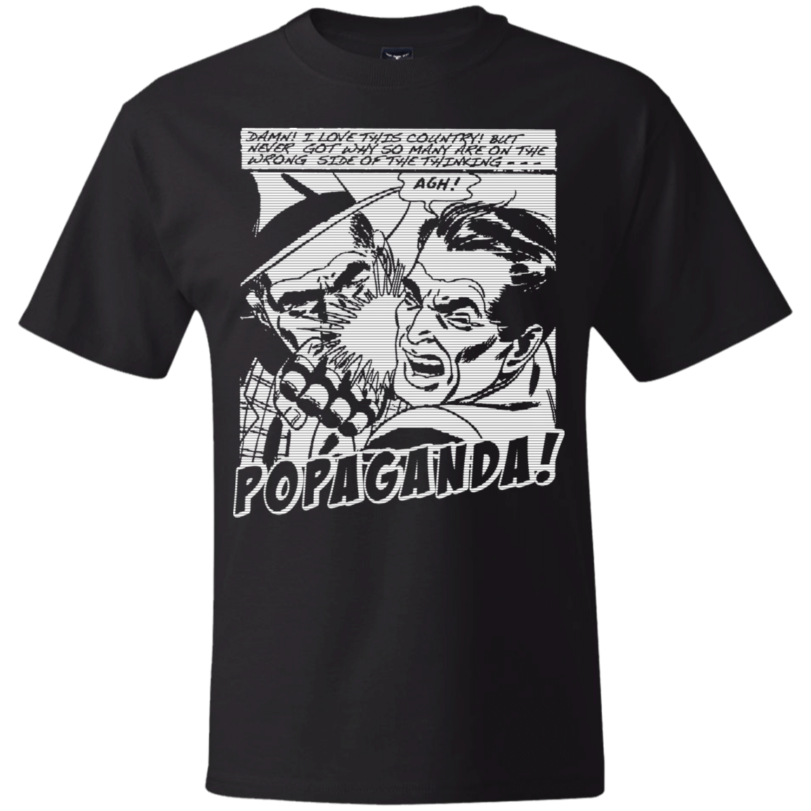 Pop Art Vintage Comics Lichtenstein Style - Popaganda 16 B&W Tee&Tank Men/Unisex Pimamour