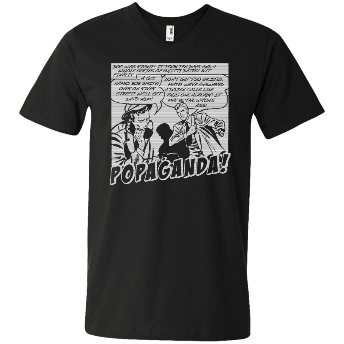 Pop Art Vintage Comics Lichtenstein Style - Popaganda 17 B&W Tee&Tank Men/Unisex Pimamour