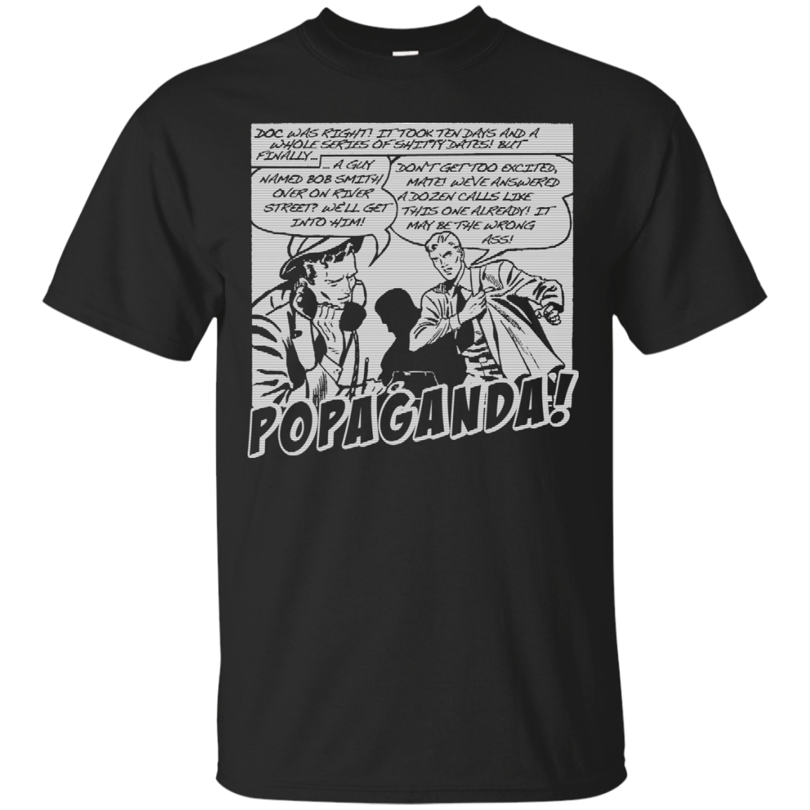 Pop Art Vintage Comics Lichtenstein Style - Popaganda 17 B&W Tee&Tank Men/Unisex Pimamour