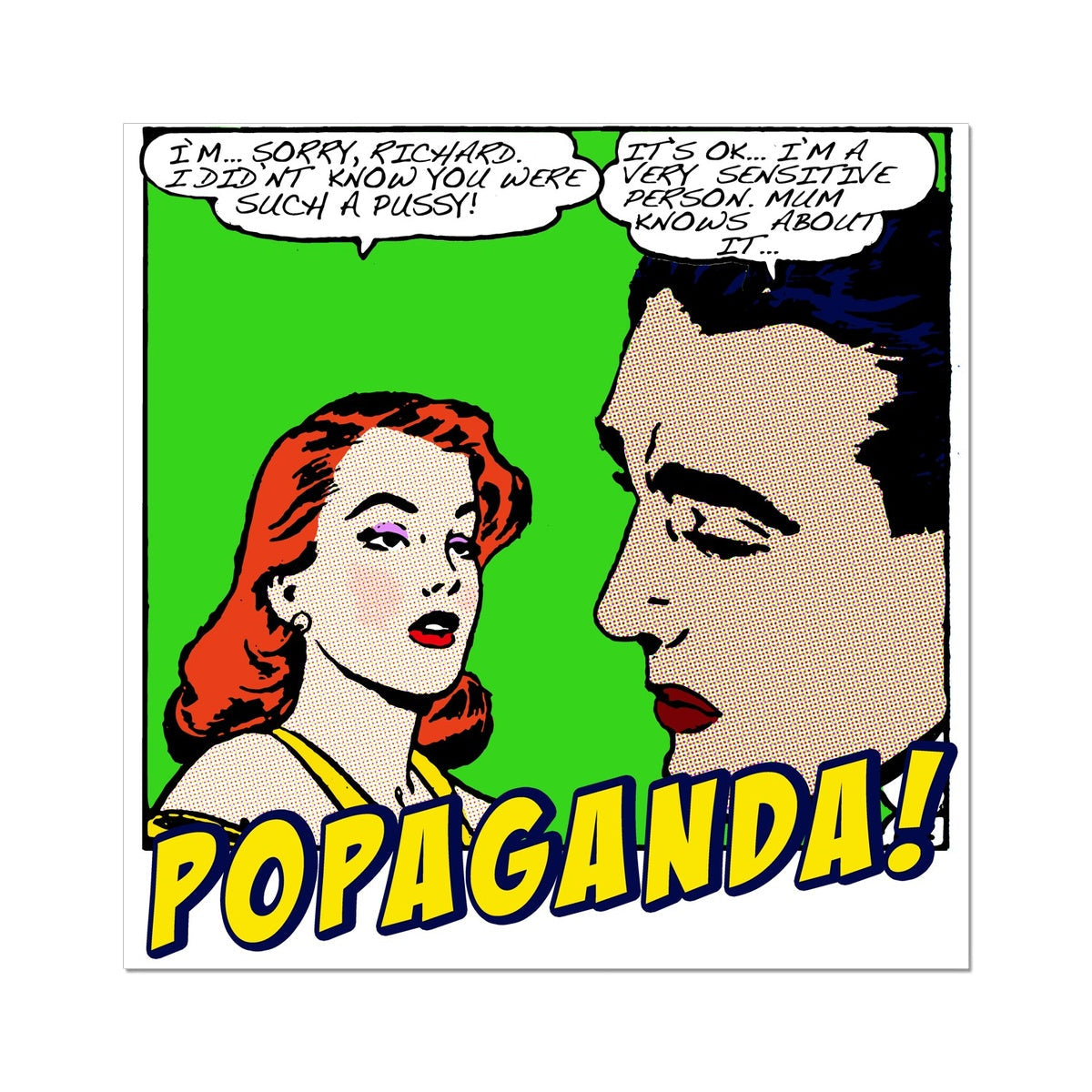 Popaganda Pop Art Vintage Comics 01 Rolled Eco Canvas Pimamour Exclusive Sarcastic & Ironic Lichtenstein-Like Design-Pimamour