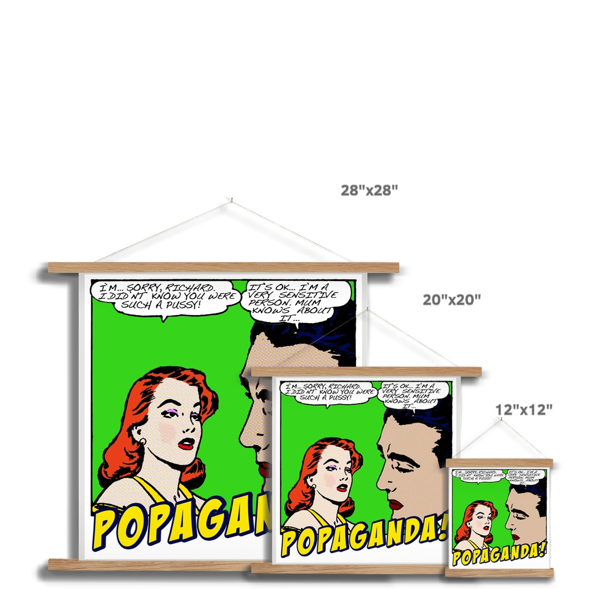 Popaganda Pop Art Vintage Comics 01 Wall Hanger Pimamour Exclusive Sarcastic & Ironic Lichtenstein-Like Design-Pimamour