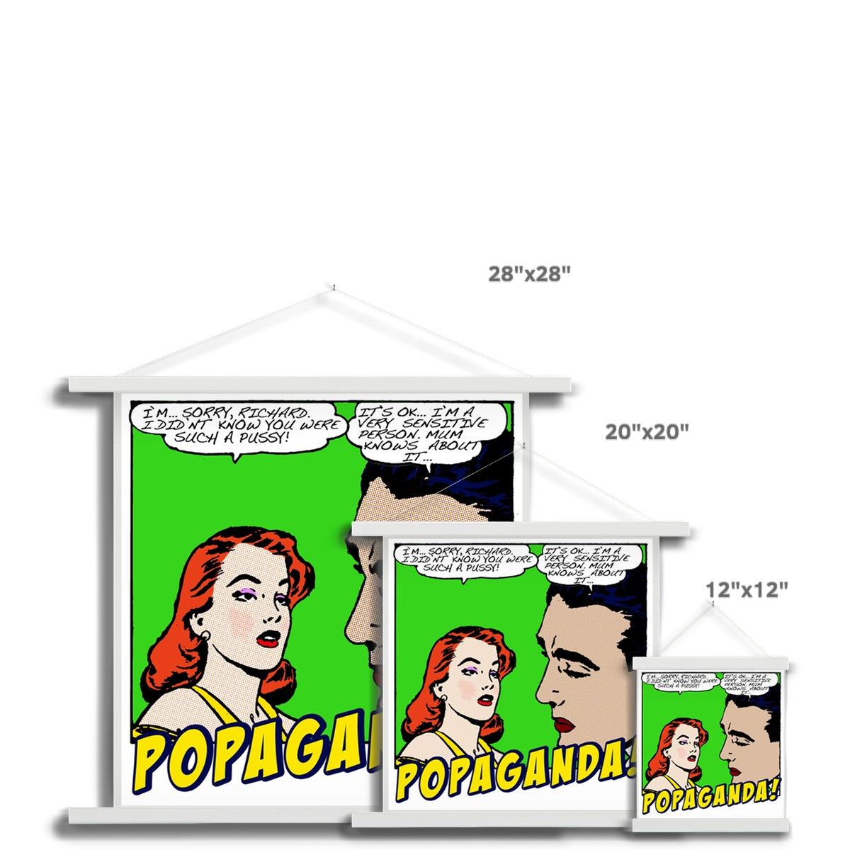 Popaganda Pop Art Vintage Comics 01 Wall Hanger Pimamour Exclusive Sarcastic & Ironic Lichtenstein-Like Design-Pimamour