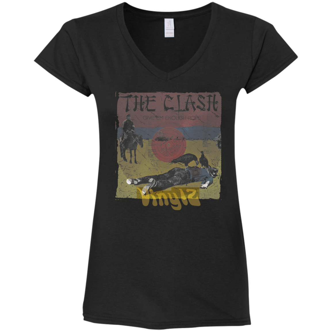 The Clash - Give'Em Enough Rope Ep Cover Pop Culture - Vinyl 04 Tee&Tank Lady Pimamour