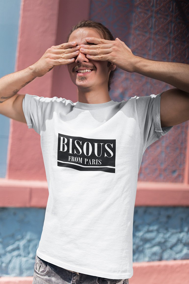 Word - Text - Talkative Smart Ass - Wordz 06A Bisous From Paris Tee&Tank Men/Unisex Pimamour