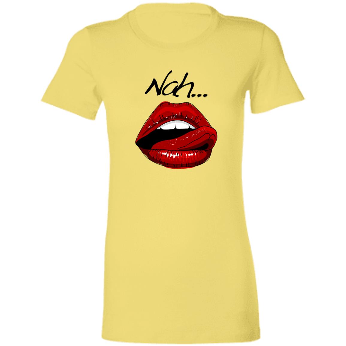 Word - Text - Talkative Smart Ass - Wordz 09B Lips Nah! Tee&Tank Lady Pimamour